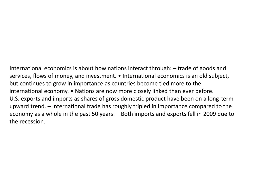 international economics is about how nations