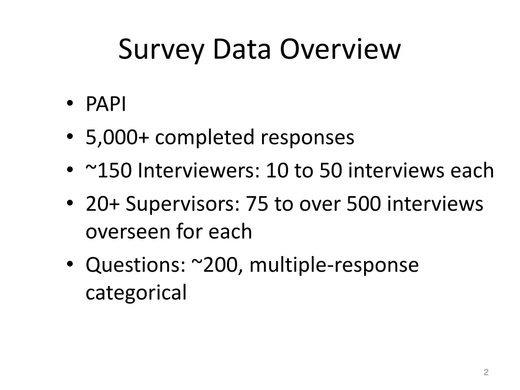 survey data overview