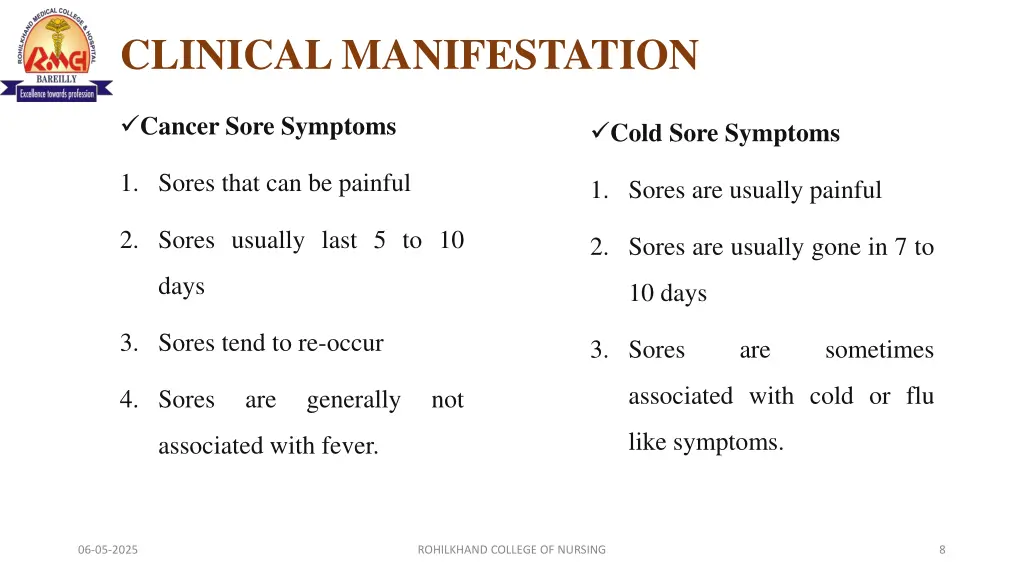 clinical manifestation