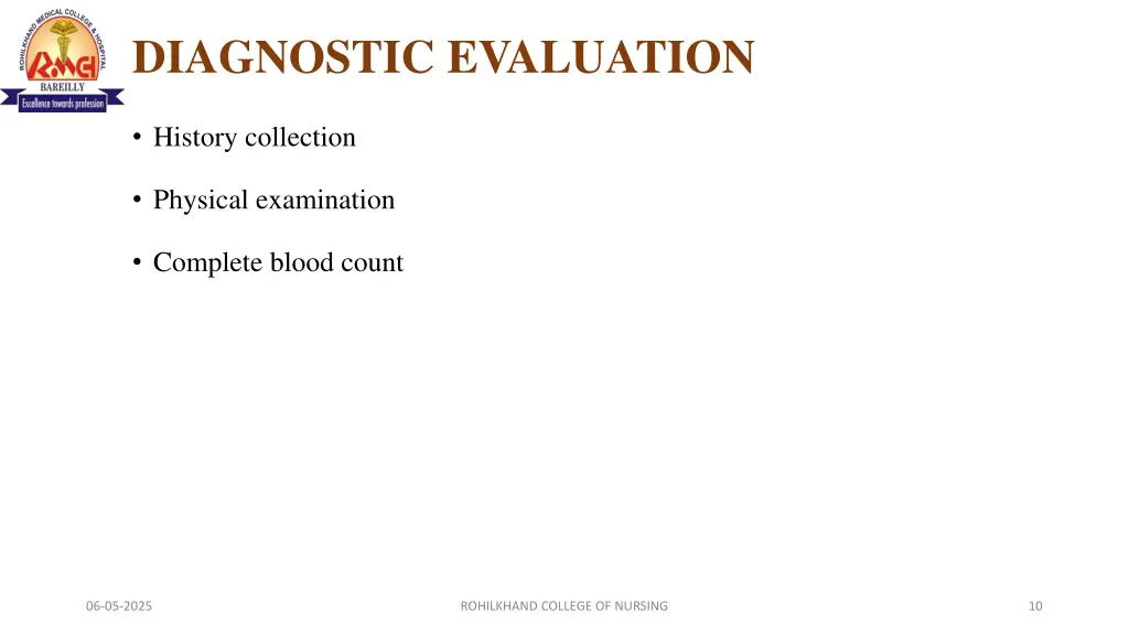 diagnostic evaluation