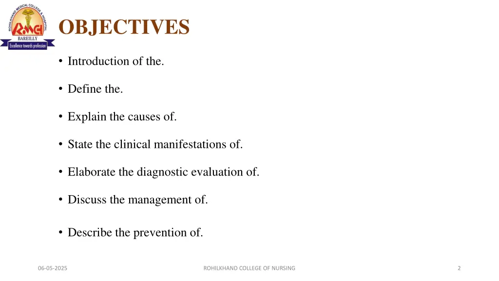 objectives
