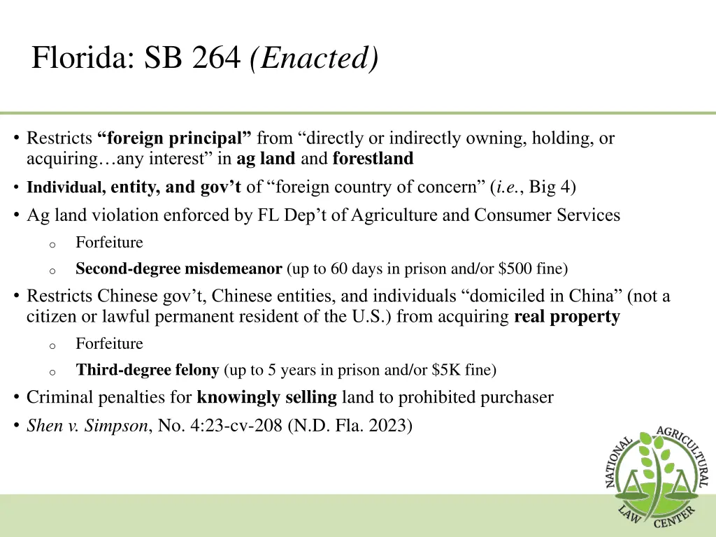florida sb 264 enacted