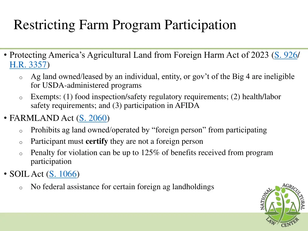 restricting farm program participation