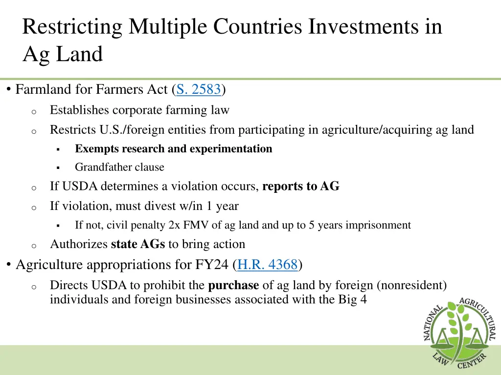 restricting multiple countries investments 1