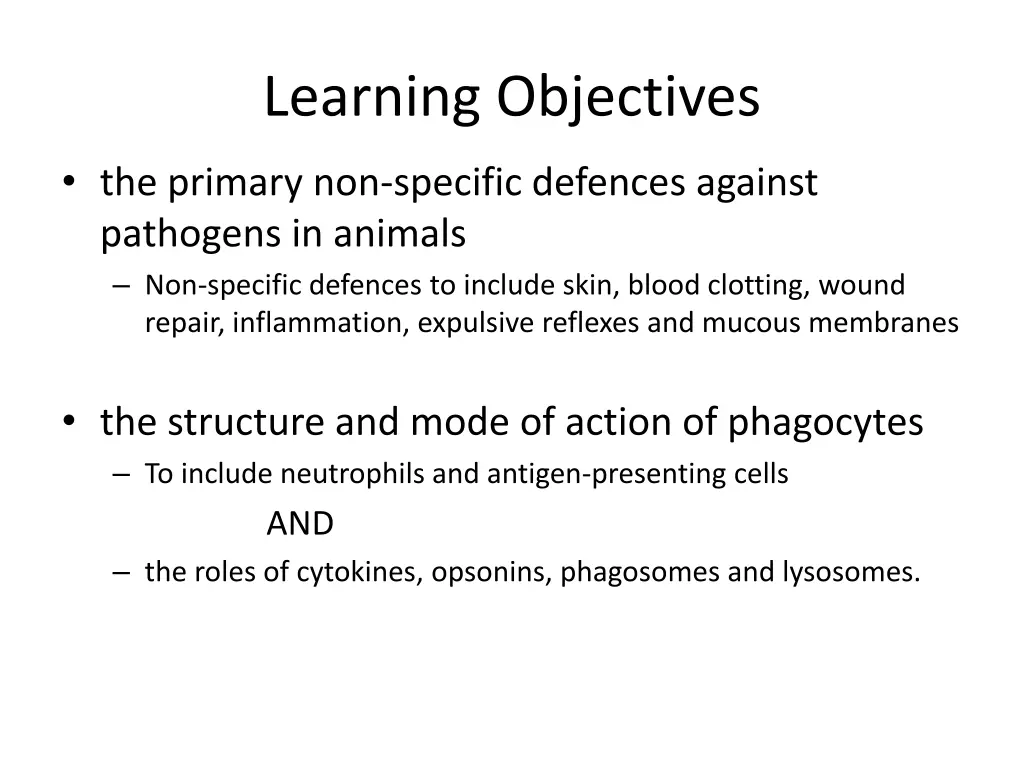 learning objectives 1