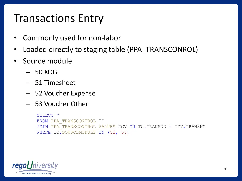 transactions entry