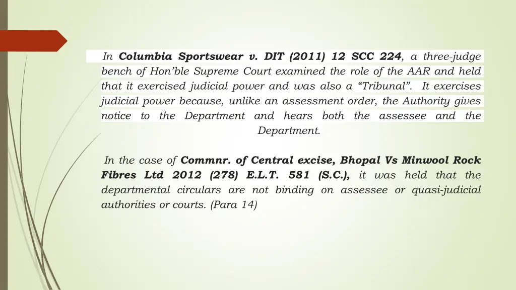 in columbia sportswear v dit 2011