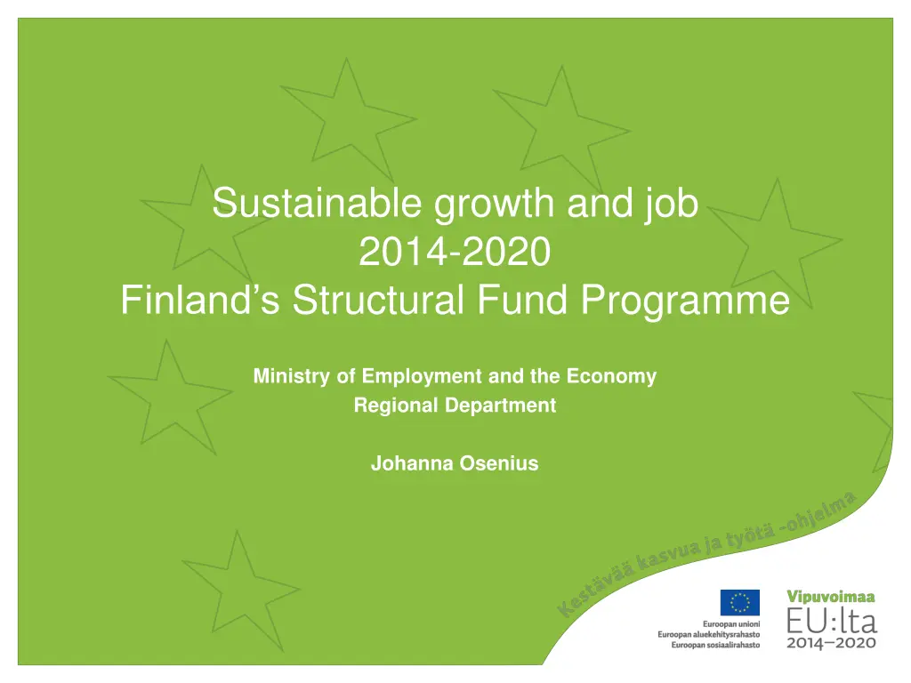 sustainable growth and job 2014 2020 finland