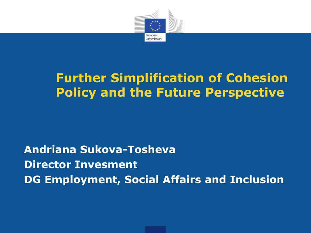 further simplification of cohesion policy