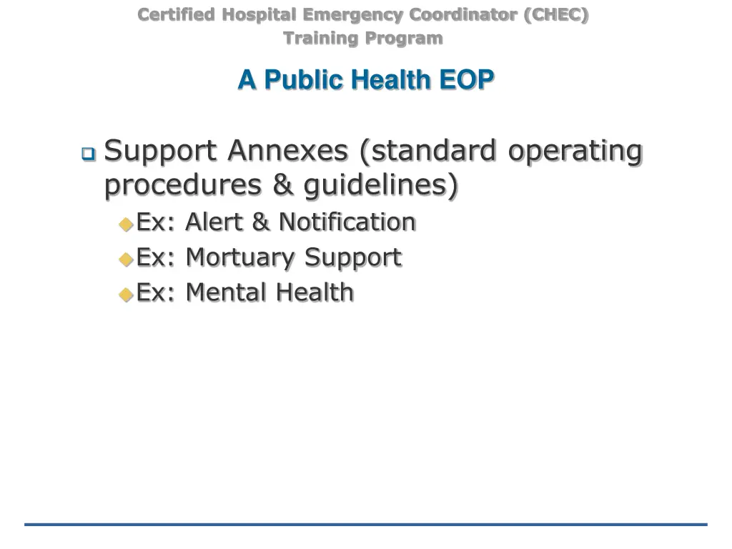 certified hospital emergency coordinator chec 5