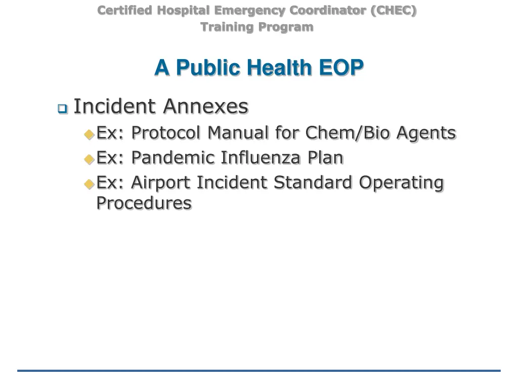 certified hospital emergency coordinator chec 6