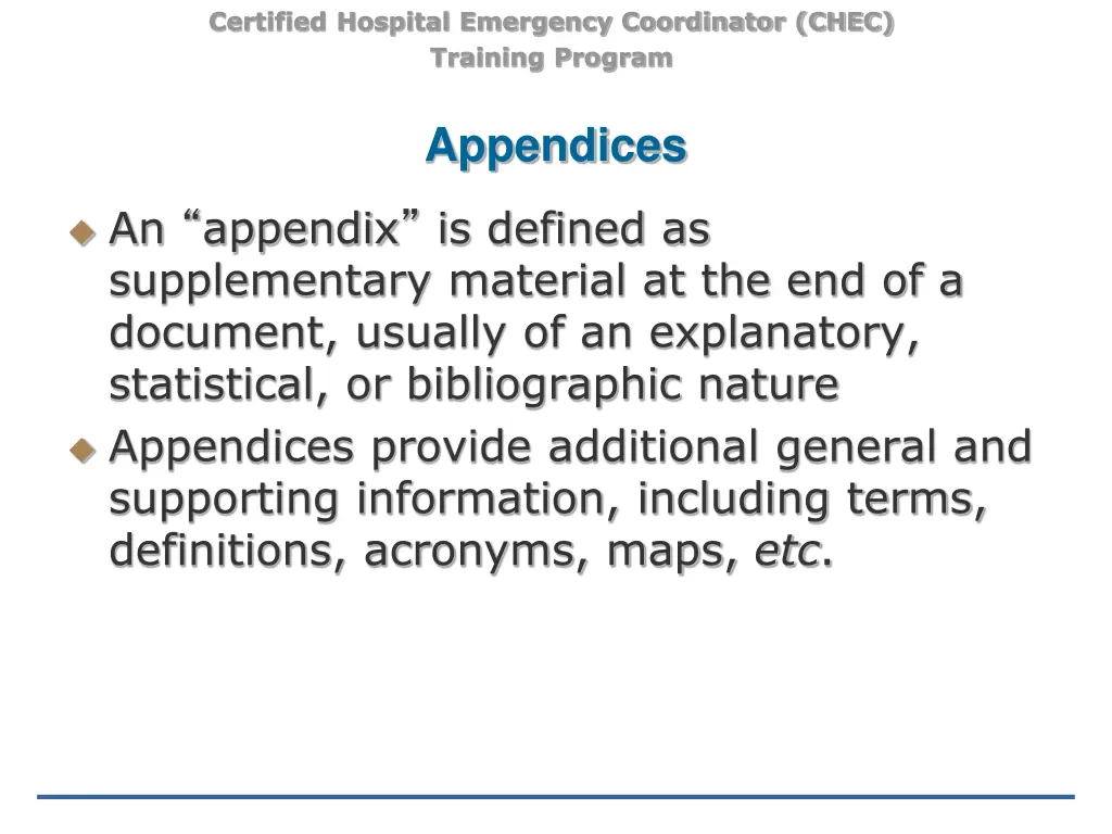 certified hospital emergency coordinator chec 7