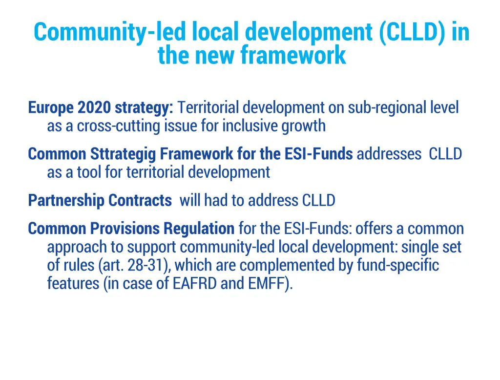 community led local development clld
