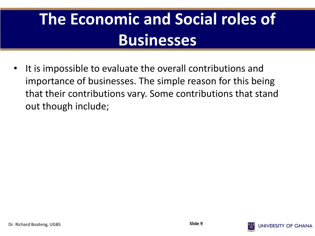 the economic and social roles of businesses