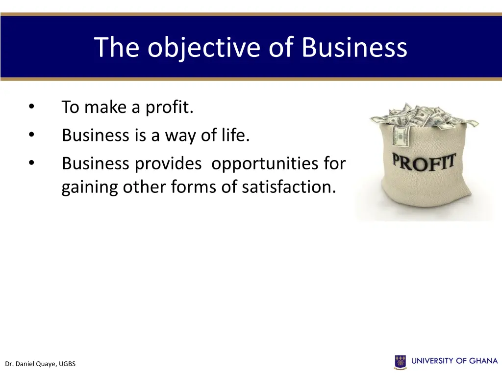 the objective of business