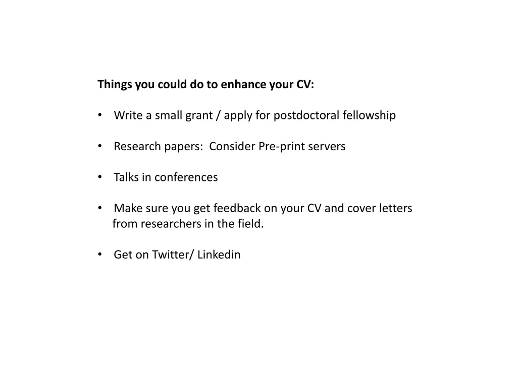 things you could do to enhance your cv