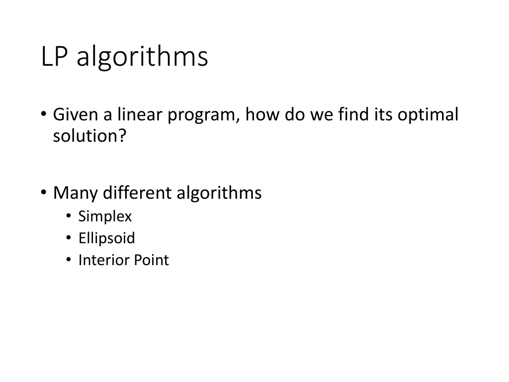 lp algorithms
