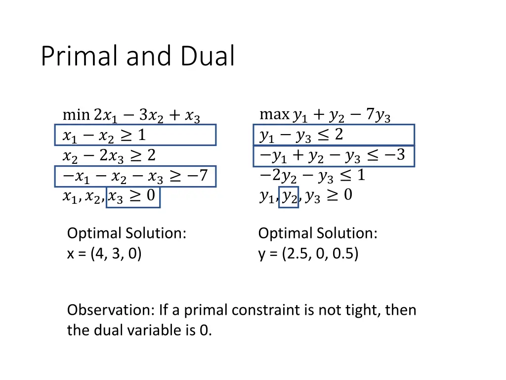 primal and dual