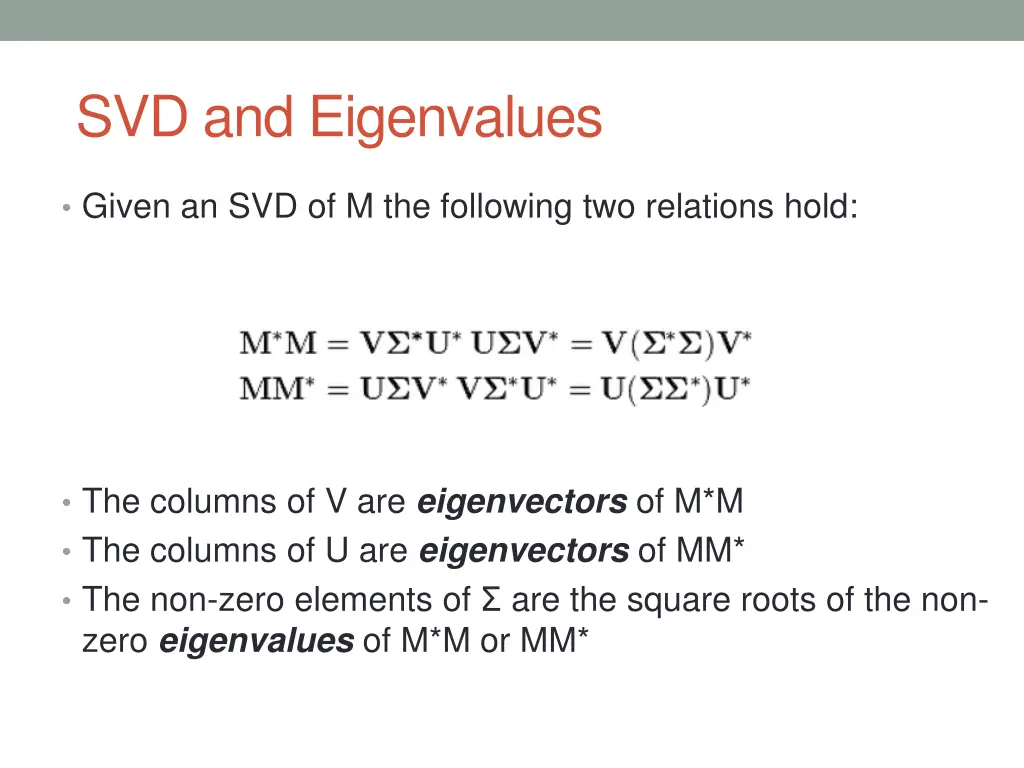svd and eigenvalues