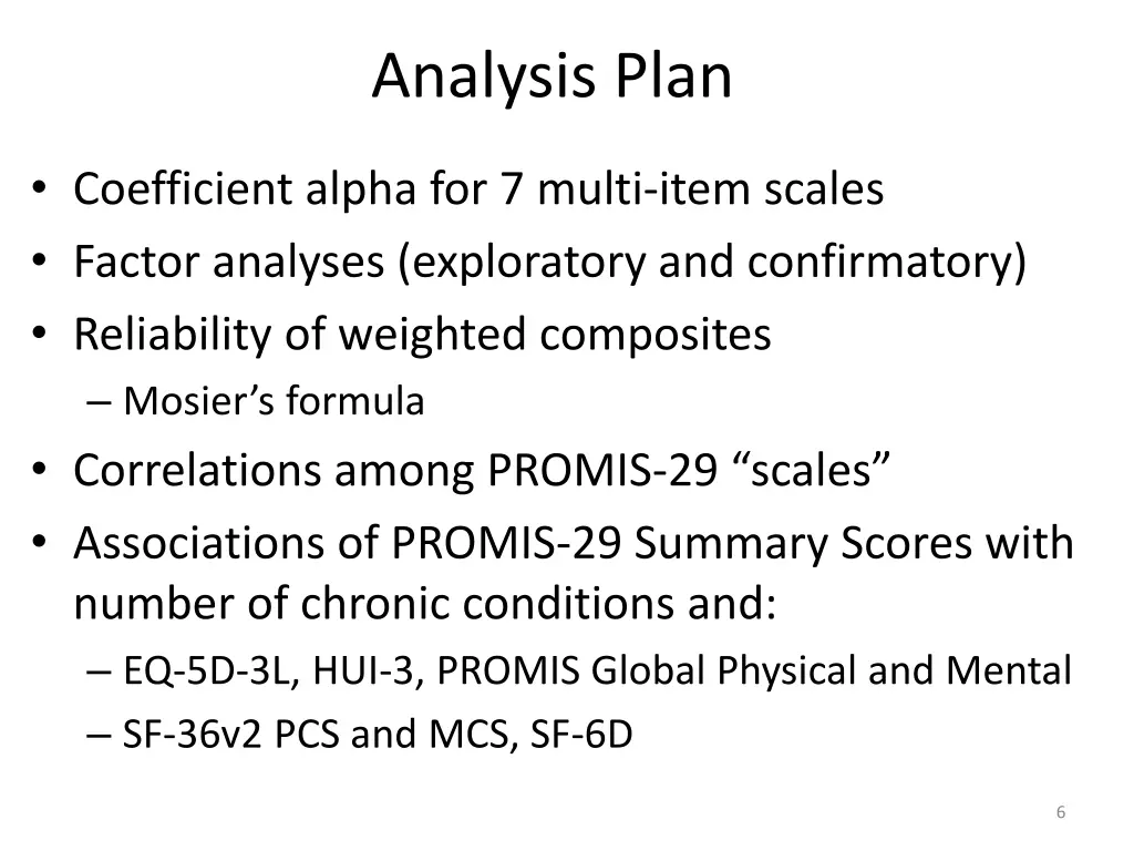 analysis plan