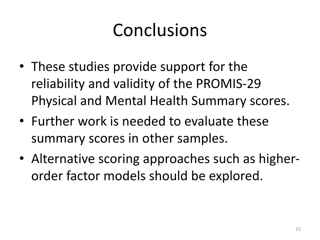 conclusions