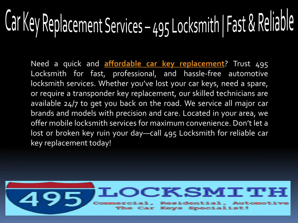 car key replacement services 495 locksmith fast 3