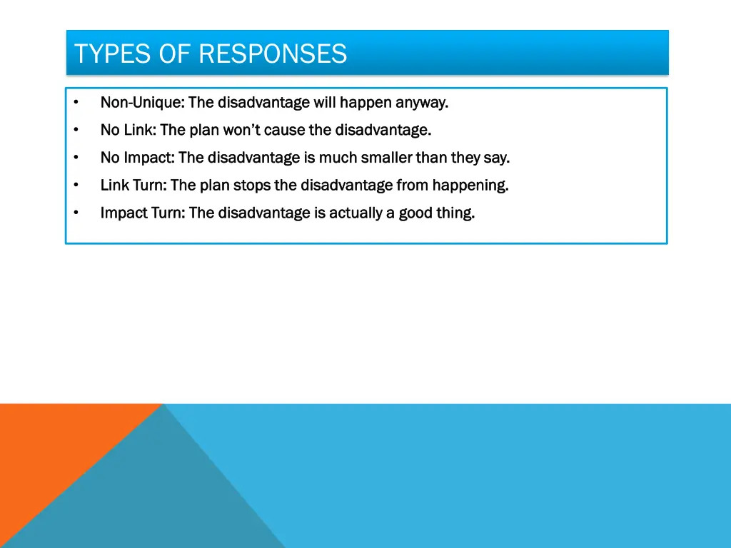 types of responses