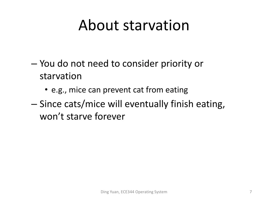 about starvation