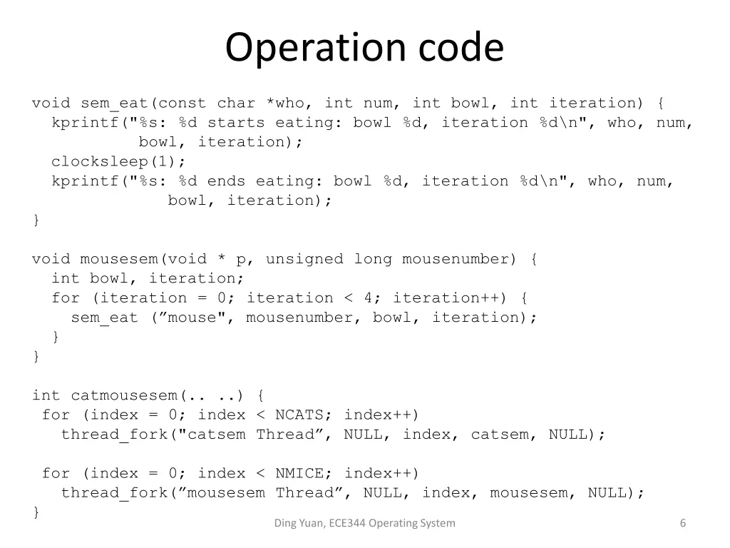 operation code