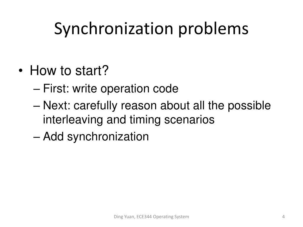 synchronization problems