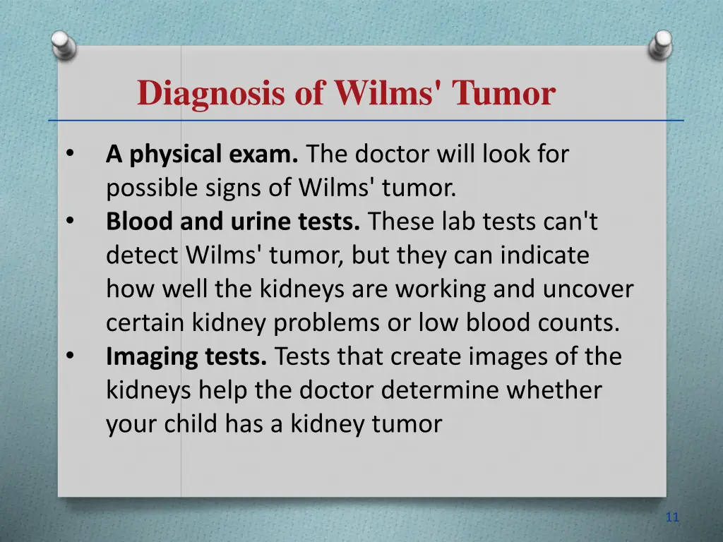 diagnosis of wilms tumor