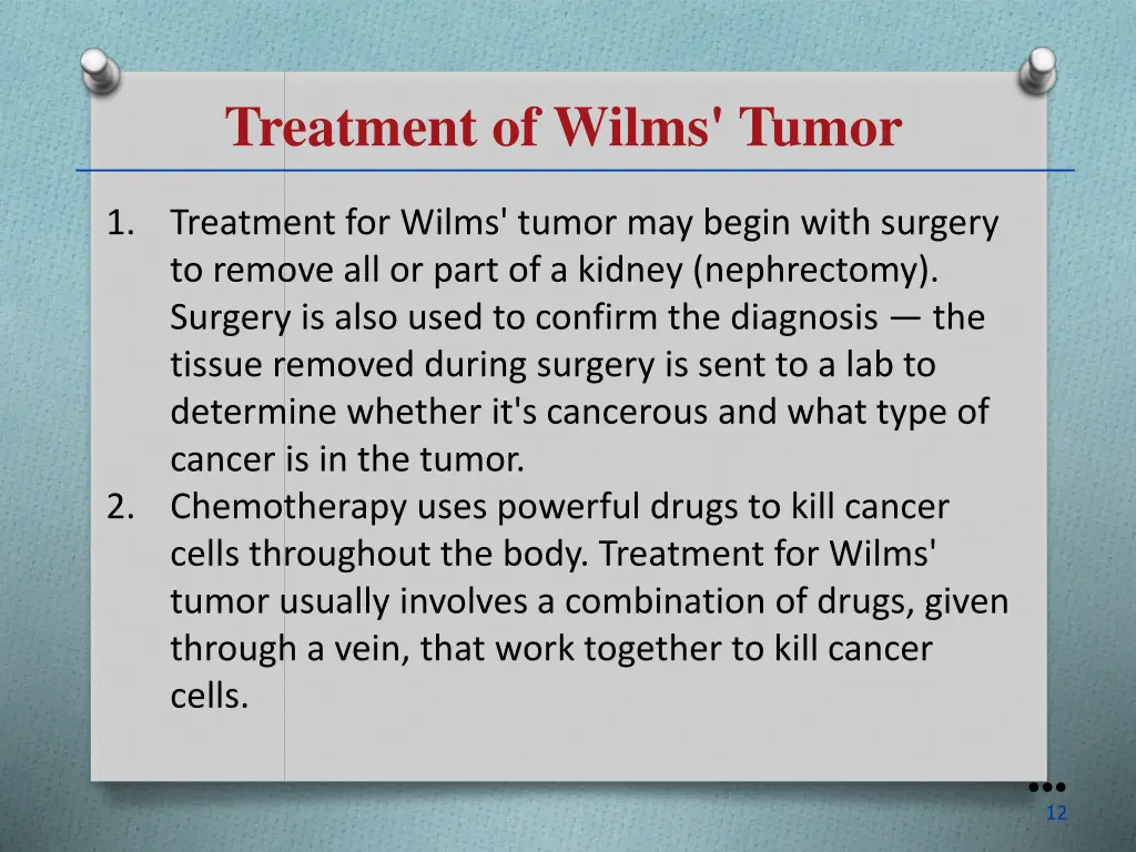 treatment of wilms tumor