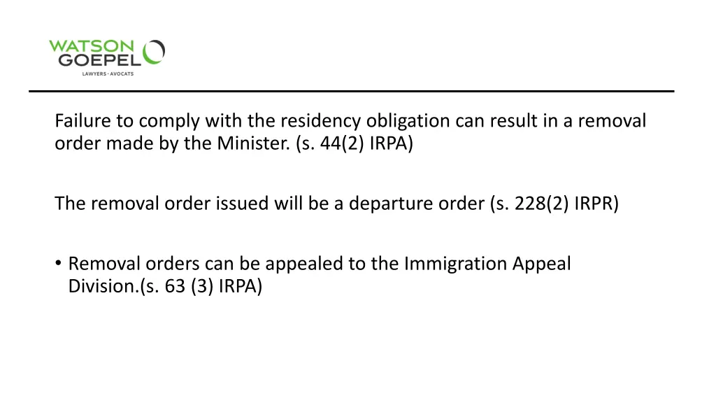 failure to comply with the residency obligation
