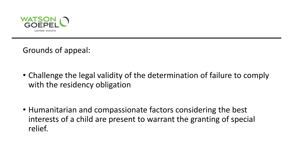 grounds of appeal