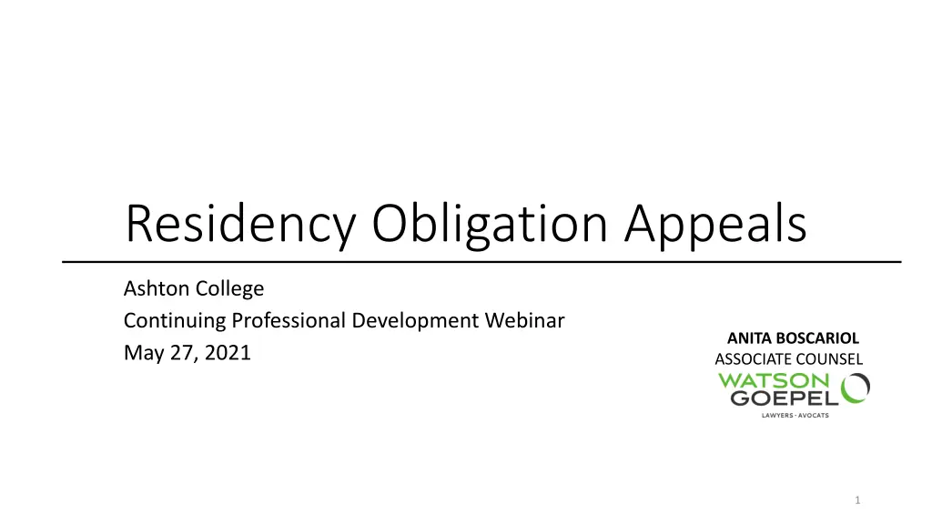 residency obligation appeals