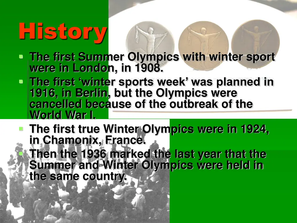 history the first summer olympics with winter