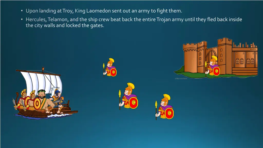 upon landing at troy king laomedon sent