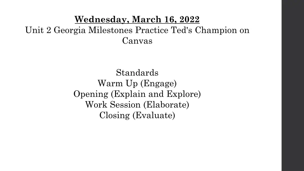 wednesday march 16 2022 unit 2 georgia milestones