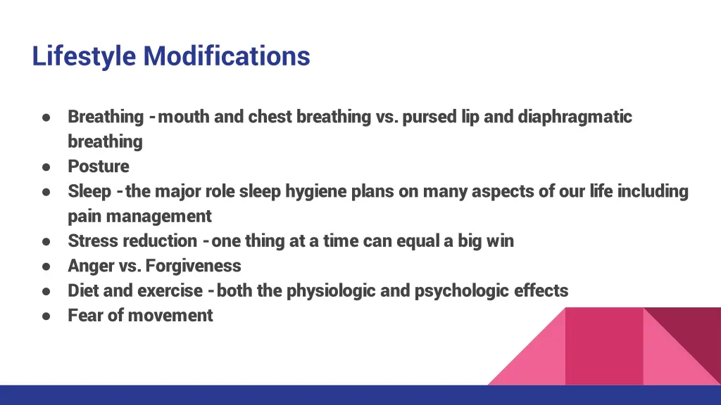lifestyle modifications