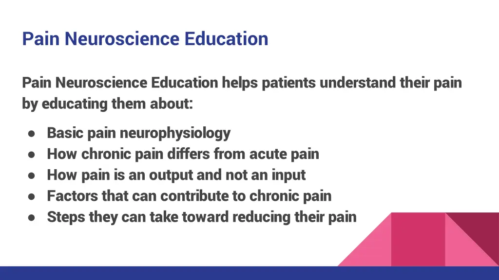 pain neuroscience education