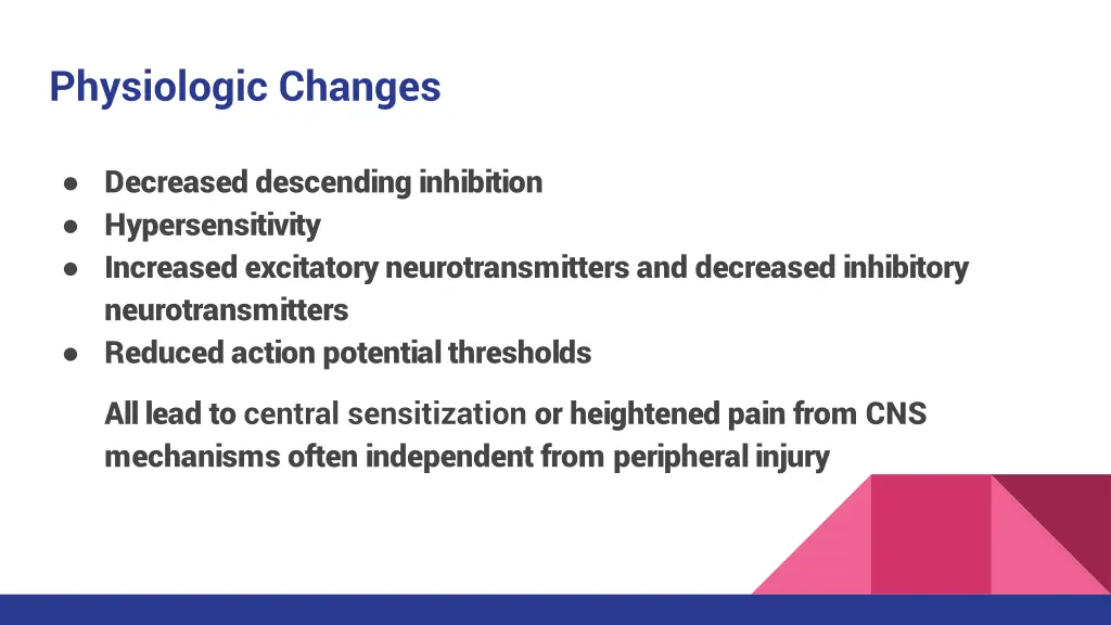 physiologic changes