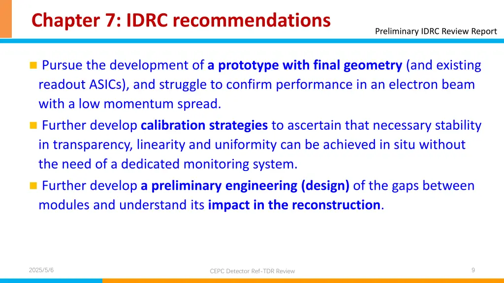 chapter 7 idrc recommendations