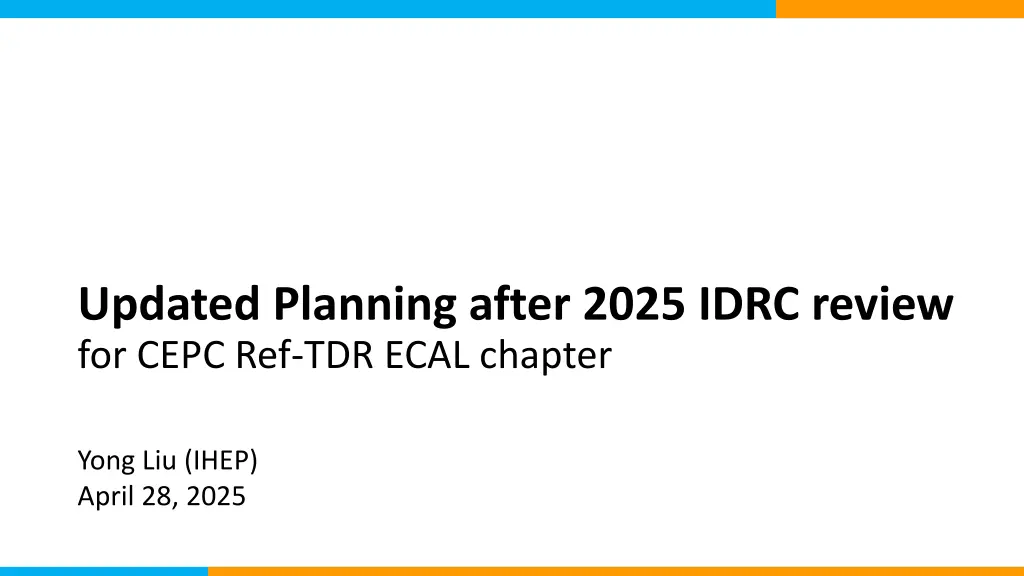 updated planning after 2025 idrc review for cepc
