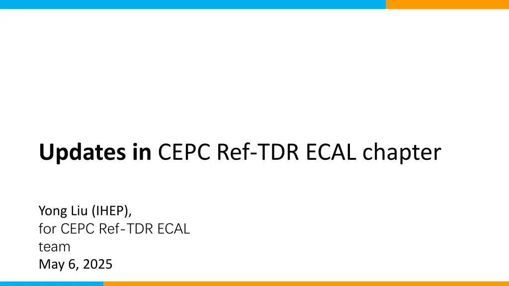 updates in cepc ref tdr ecal chapter