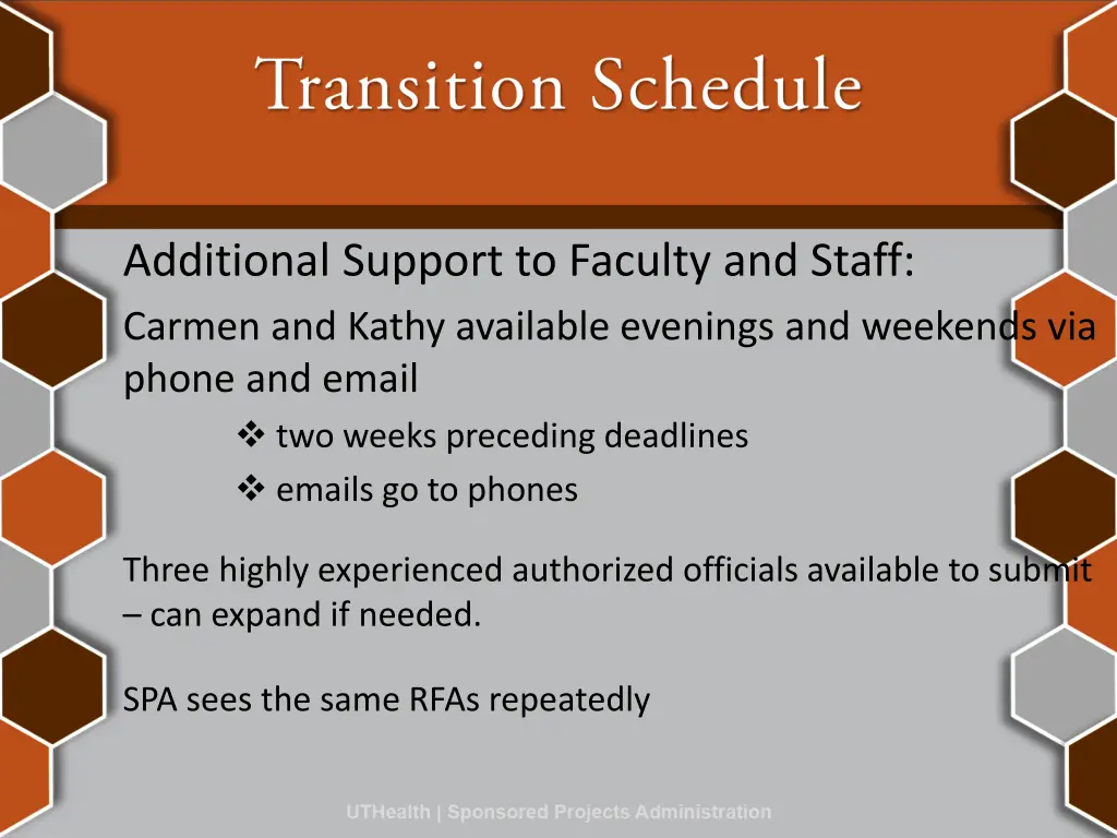additional support to faculty and staff carmen
