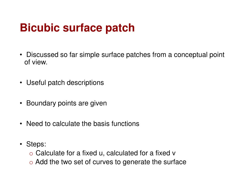 bicubic surface patch