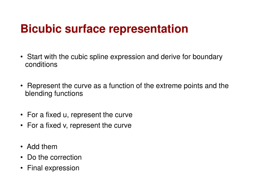 bicubic surface representation