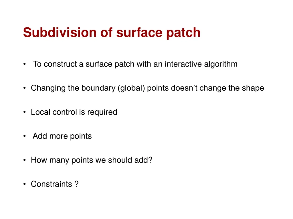 subdivision of surface patch