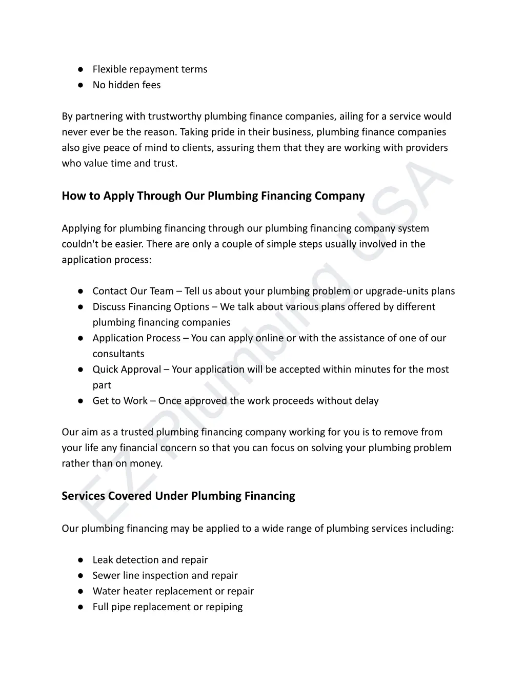 flexible repayment terms no hidden fees
