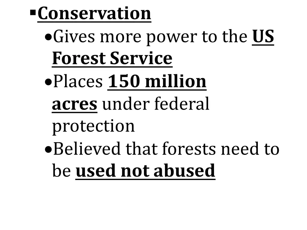 conservation gives more power to the us forest
